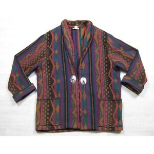 Vintage 80s Miller Stockman Wool Blend Jacket Women's (L) Aztec Southwest USA